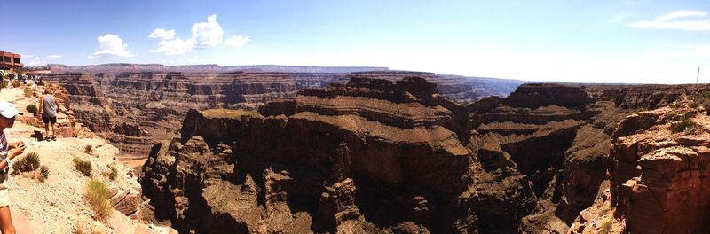 Panoramic view of rock formations against sky