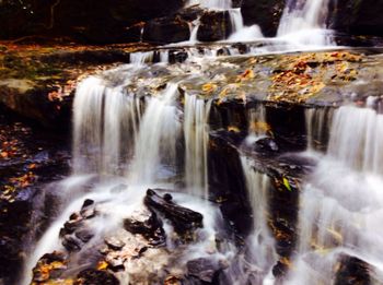 Scenic view of waterfall