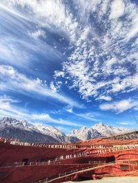 Scenic view of mountain against cloudy sky