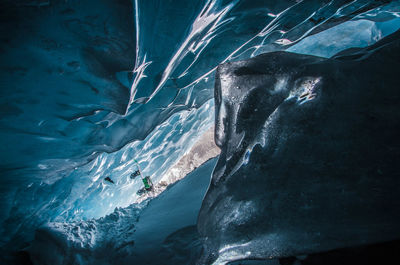 High angle view of glacier