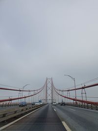 View of suspension bridge against sky