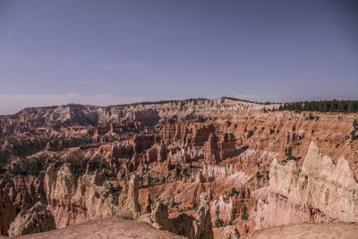 Scenic view of mountains against clear sky