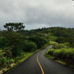 Road amidst trees against sky