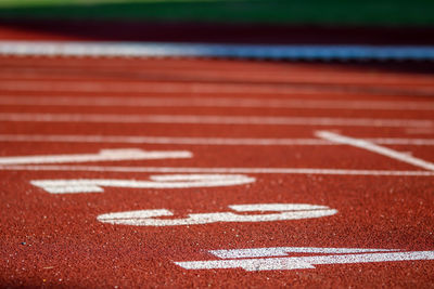 High angle view of arrow symbol