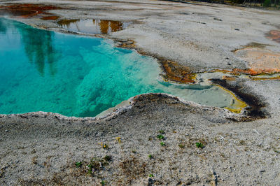 Aerial view of rippled water