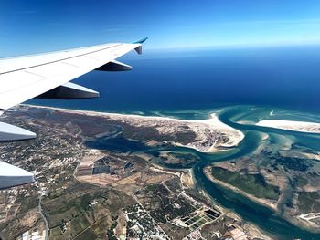 Aerial view of sea against sky