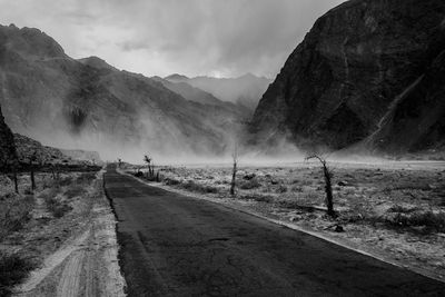 Country road passing through mountains