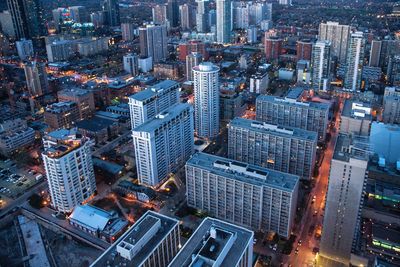 High angle view of city