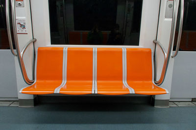 Empty seats in train