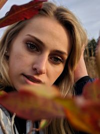 Close-up portrait of young woman