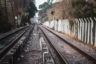 High angle view of railroad track