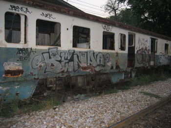 Graffiti on abandoned bus