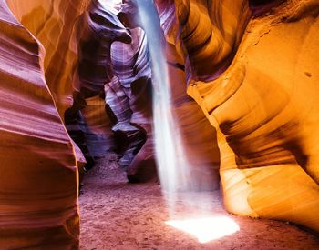 Low angle view of rock formations in cave