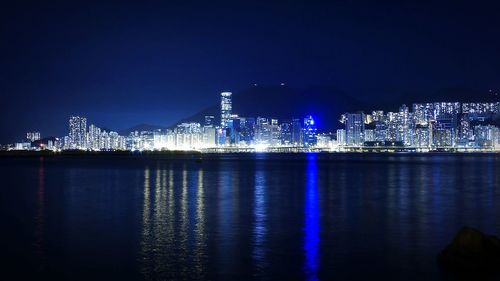 View of illuminated buildings at night