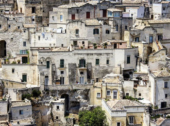 High angle view of buildings in city