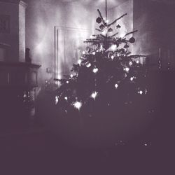 View of illuminated lights at night