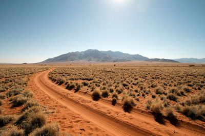 Scenic view of desert against sky