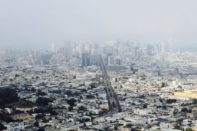 High angle shot of cityscape