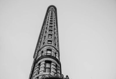 Low angle view of tower against clear sky