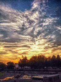 Scenic view of landscape at sunset