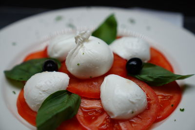 Close-up of fruits in plate