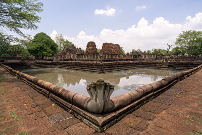 Panoramic view of temple against sky