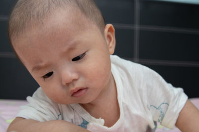 Close-up portrait of cute baby