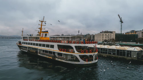 Istanbul, turkey, 31st of december 2021 - cruise ship with tourists in galata port