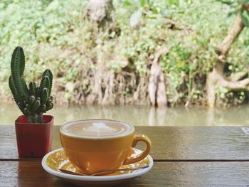 Close-up of coffee on table