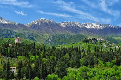 Scenic view of mountains against sky
