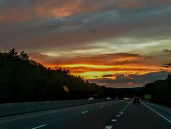 Road against sky during sunset