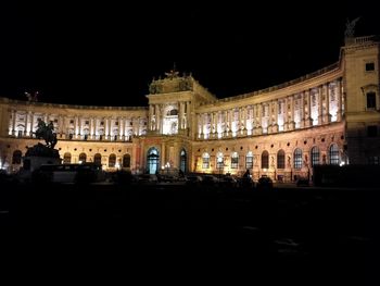 View of illuminated building at night