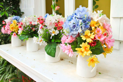 Close-up of flowers on table