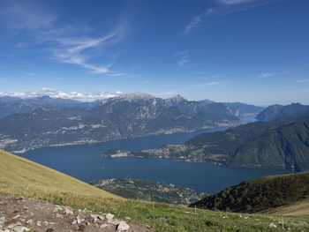 View of lake como from tremezzo mountain
