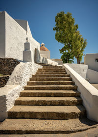 Low angle view of historic mediterranean building against clear sky