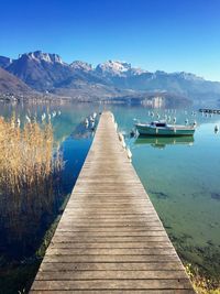 Scenic view of lake and mountains