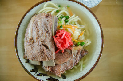 Close-up of food in bowl on table