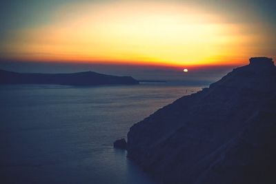 Scenic view of sea at sunset