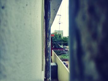 Close-up of city against clear sky