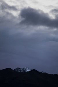 Scenic view of silhouette mountain against sky