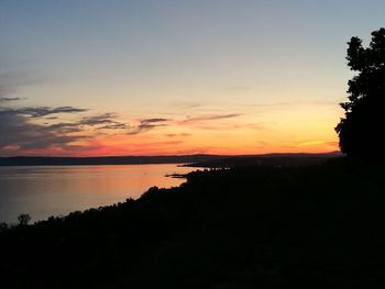 Scenic view of sea during sunset