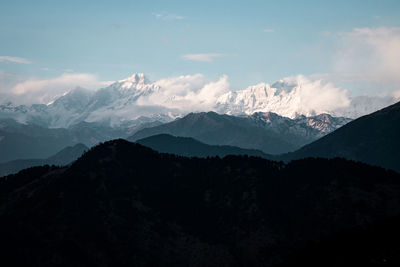 Scenic view of mountains against sky