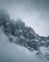 Scenic view of snow covered mountains against sky