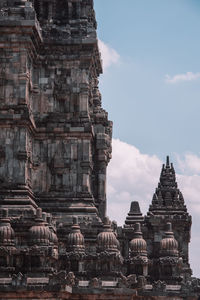 Exterior of temple against buildings