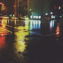 Illuminated city at night