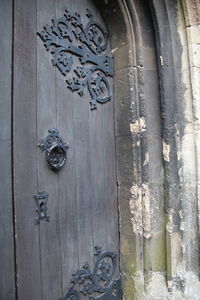 Close-up of wooden door