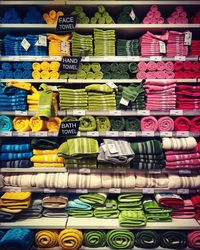 Full frame shot of multi colored market stall