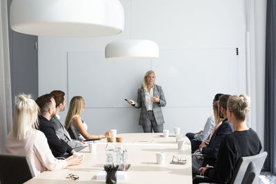 Woman having presentation at business meeting