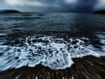 Close-up of water flowing in sea