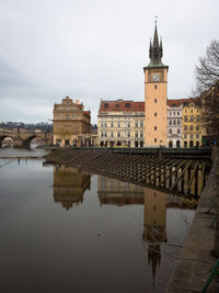 Reflection of buildings in water